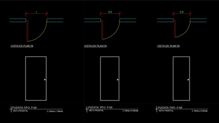 bloque de AutoCAD, Detalle de puerta Tipo A-1