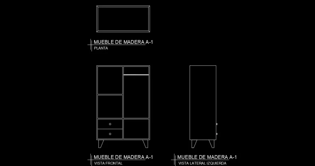 Mueble de Madera AutoCAD A-1