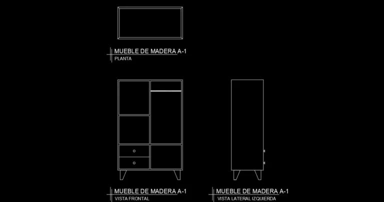 Mueble de madera AutoCAD a-1